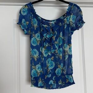 Vintage Abercrombie & Fitch Sheer Floral Top | S